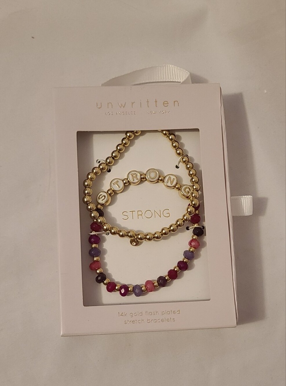 Bracelets Stong Unwritten 14k Gold Flash Plated Stretch Bracelets